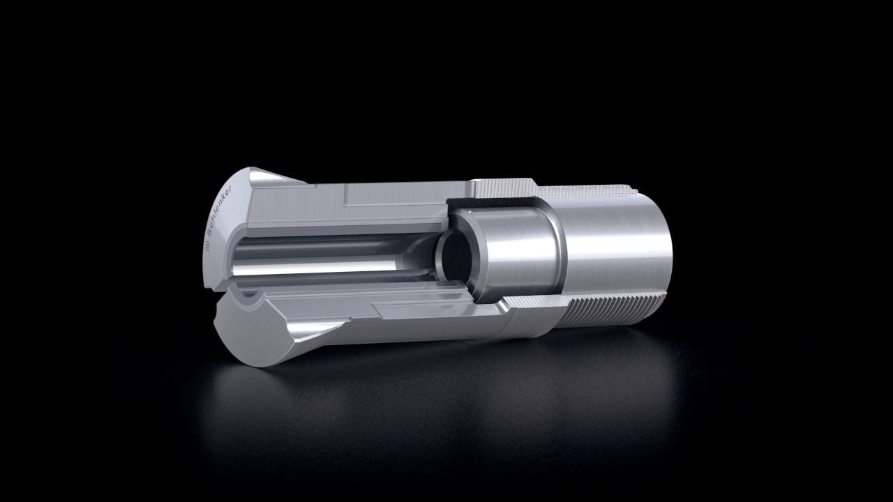 Adjustable Guide Bushes – Extended Bush with Carbide Insert – Cross-Section View