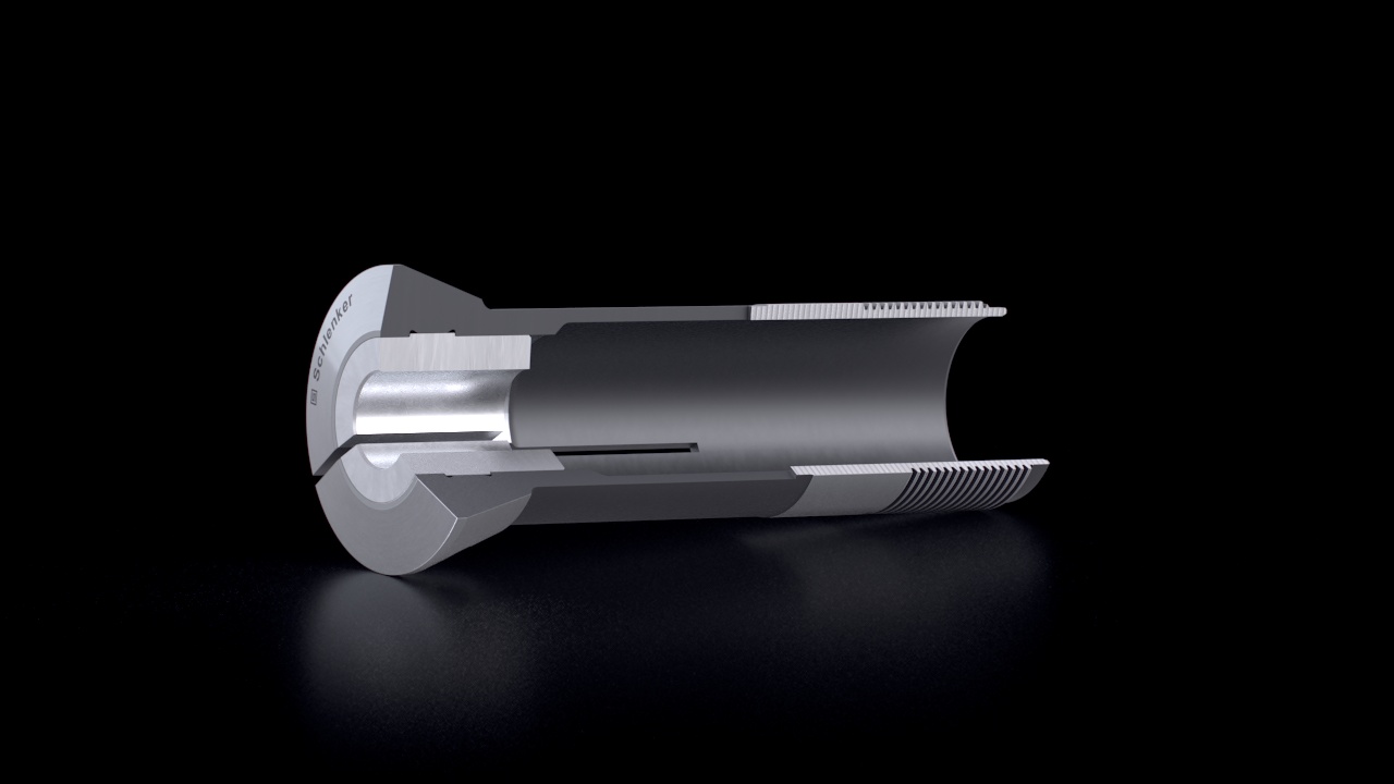 Zugspannzangen – Aluminiumeinsätze – Schnittansicht