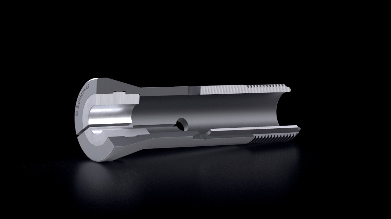 Pinzas de tracción SW&amp;B – Insertos de aluminio – Vista en sección