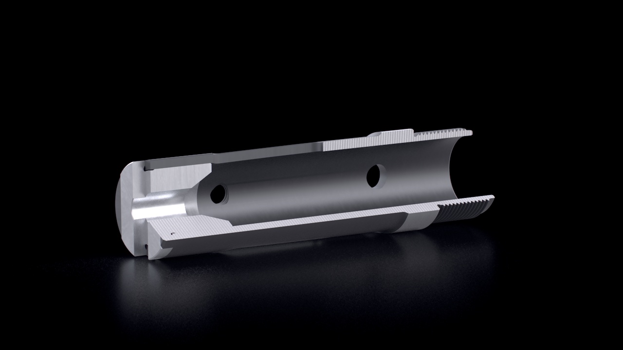 Multi-Spindle Feeding Collets – Aluminium Inserts – Cross-Section View