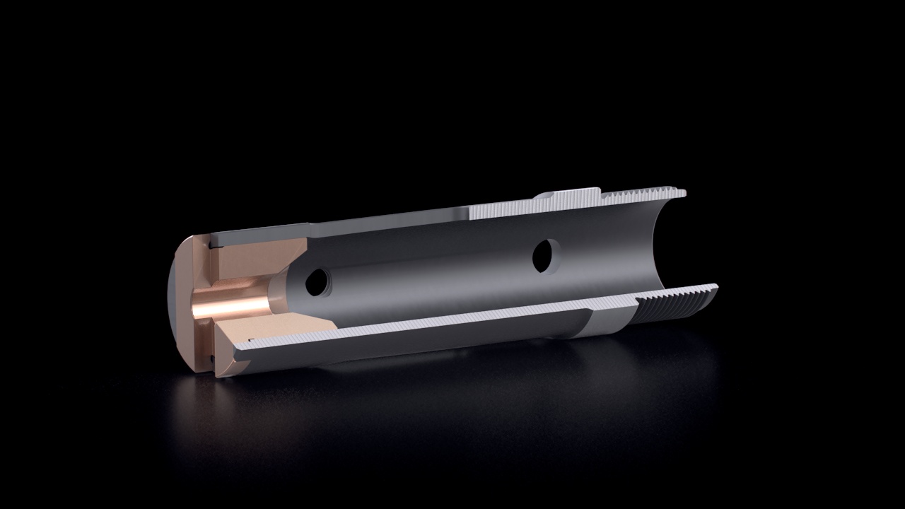 Multi-Spindle Feeding Collets – Bronze Inserts – Cross-Section View