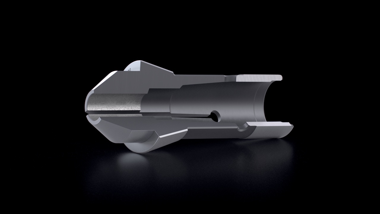 Long Nose Collets – Carbide Coating – Cross-Section View