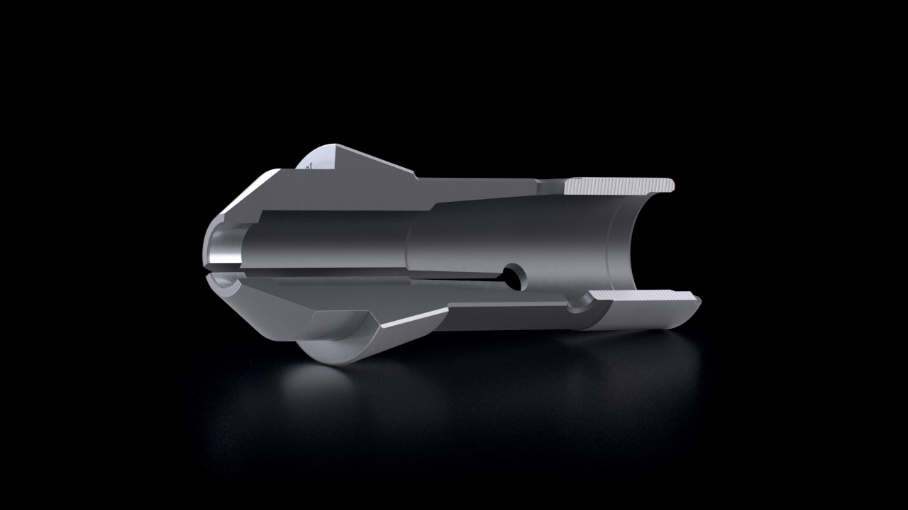 Long Nose Collets – Shortened Clamping Length – Cross-Section View